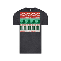Vintage Black christmas trees hand drawn seamless pattern Vintage Tee - BundleAndBundleShop