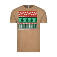 Vintage Coffee christmas trees hand drawn seamless pattern Vintage Tee - BundleAndBundleShop