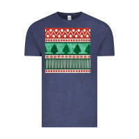 Vintage Denim christmas trees hand drawn seamless pattern Vintage Tee - BundleAndBundleShop