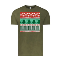Vintage Olive christmas trees hand drawn seamless pattern Vintage Tee - BundleAndBundleShop