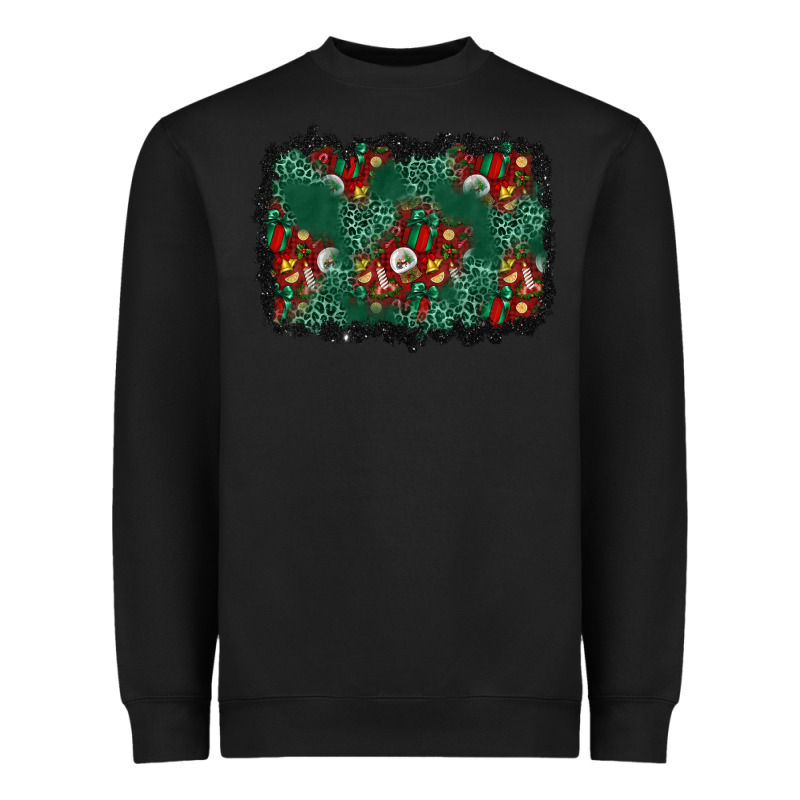 Christmas Gift Box And Leopard Background Heavyweight Sweatshirt by BundleAndBundleShop | Teevron