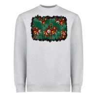 Heather Grey christmas gift box and leopard background Heavyweight Sweatshirt - BundleAndBundleShop