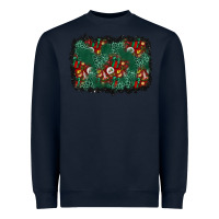 Navy christmas gift box and leopard background Heavyweight Sweatshirt - BundleAndBundleShop