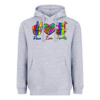 Heather Grey Peace Love Equality Heavyweight Hoodie - BundleAndBundleShop