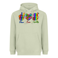 Matcha Peace Love Equality Heavyweight Hoodie - BundleAndBundleShop