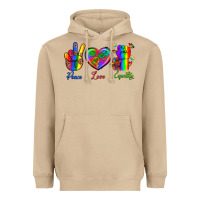 Mushroom Peace Love Equality Heavyweight Hoodie - BundleAndBundleShop