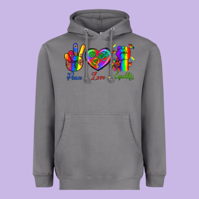 Peace Love Equality Heavyweight Hoodie Designed By Bundleandbundleshop