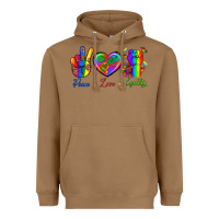 Toasted Coconut Peace Love Equality Heavyweight Hoodie - BundleAndBundleShop