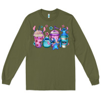 Army Green stitch coffee Long Sleeve Tee - Jasminsmagicworld