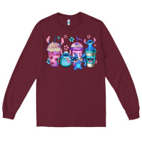 Burgundy stitch coffee Long Sleeve Tee - Jasminsmagicworld
