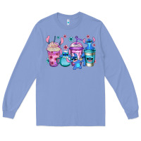 Colony Blue stitch coffee Long Sleeve Tee - Jasminsmagicworld