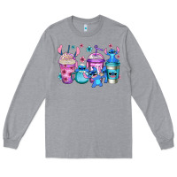 Heather Grey stitch coffee Long Sleeve Tee - Jasminsmagicworld