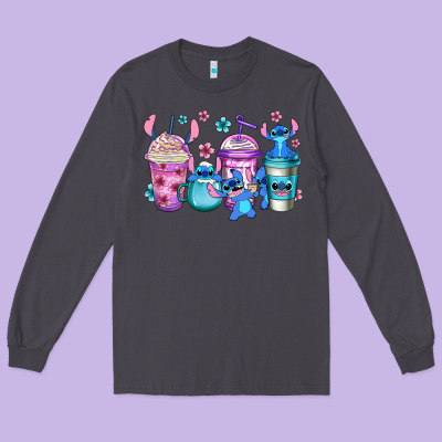 Stitch Coffee Long Sleeve Tee Designed By Jasminsmagicworld