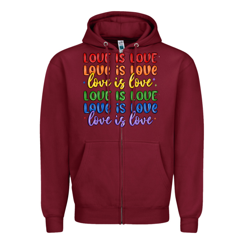Love Is Love Lgbtq Zipper Hoodie by MaliasSmallBusiness | Teevron