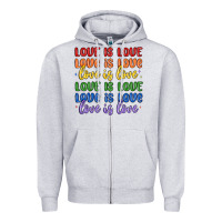 Heather Grey love is love lgbtq Zipper Hoodie - MaliasSmallBusiness
