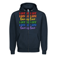 Navy love is love lgbtq Zipper Hoodie - MaliasSmallBusiness