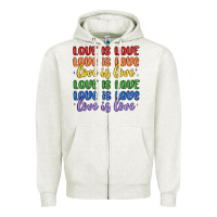 Oatmeal Heather love is love lgbtq Zipper Hoodie - MaliasSmallBusiness