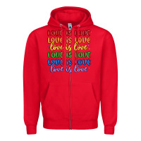 Red love is love lgbtq Zipper Hoodie - MaliasSmallBusiness