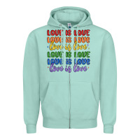 Seafoam love is love lgbtq Zipper Hoodie - MaliasSmallBusiness