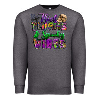 Charcoal Heather thick thighs and spooky vibes Premium Sweatshirt - BundleAndBundleShop