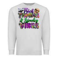 Dove Grey thick thighs and spooky vibes Premium Sweatshirt - BundleAndBundleShop