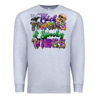 Heather Grey thick thighs and spooky vibes Premium Sweatshirt - BundleAndBundleShop