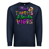 Navy thick thighs and spooky vibes Premium Sweatshirt - BundleAndBundleShop