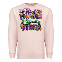 Pale Pink thick thighs and spooky vibes Premium Sweatshirt - BundleAndBundleShop