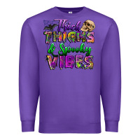 Purple thick thighs and spooky vibes Premium Sweatshirt - BundleAndBundleShop