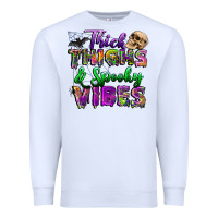 White thick thighs and spooky vibes Premium Sweatshirt - BundleAndBundleShop