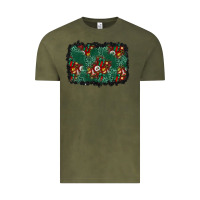 Vintage Olive christmas gift box and leopard background Vintage Tee - BundleAndBundleShop