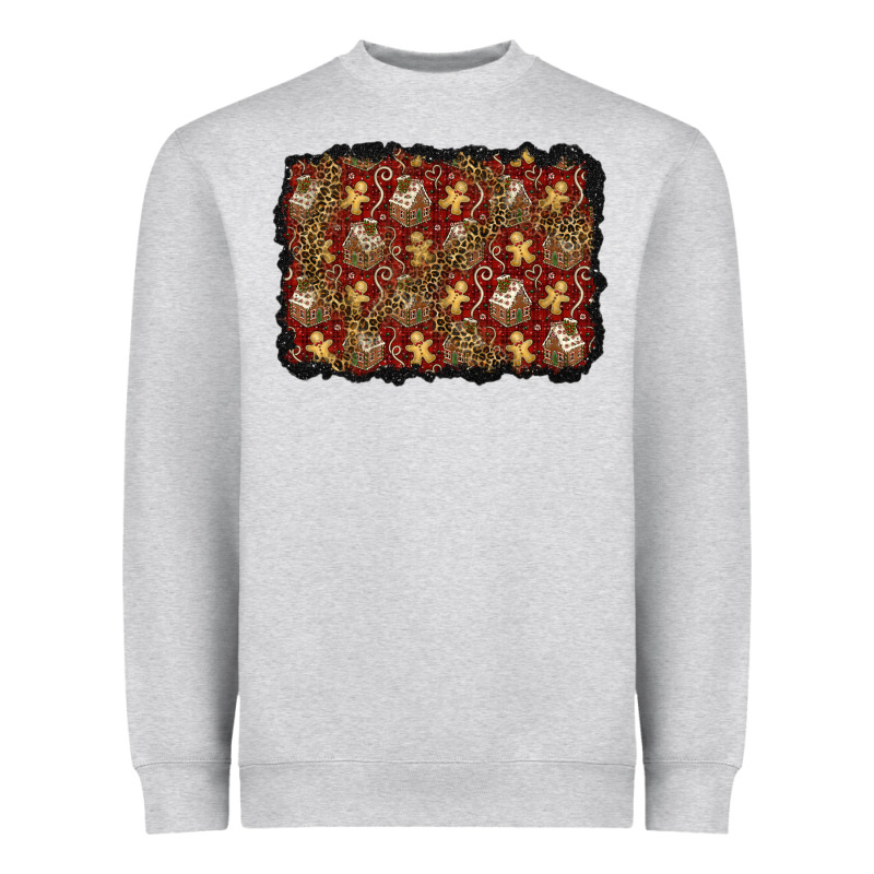 Christmas Gingerbread Man And House Background Heavyweight Sweatshirt by BundleAndBundleShop | Teevron