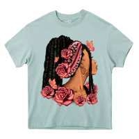Arona Pink roses afro woman Heavy Core Tee - RanaPortraitStore