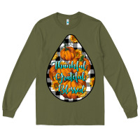 Army Green Thankful Grateful Blessed Long Sleeve Tee - LillyAllenDesigns