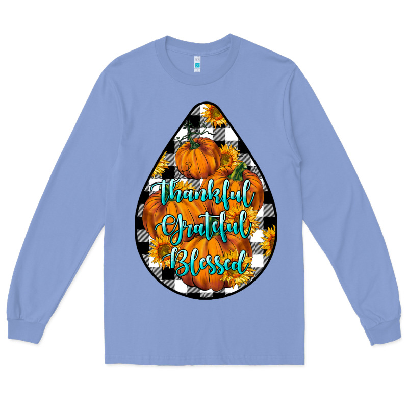 Thankful Grateful Blessed Long Sleeve Tee by LillyAllenDesigns | Teevron