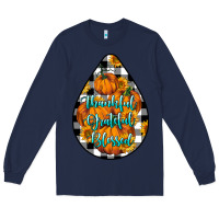 Navy Thankful Grateful Blessed Long Sleeve Tee - LillyAllenDesigns