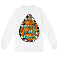 White Thankful Grateful Blessed Long Sleeve Tee - LillyAllenDesigns