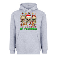 Heather Grey When Your Dead Inside But It's Christmas Heavyweight Hoodie - BundleAndBundleShop