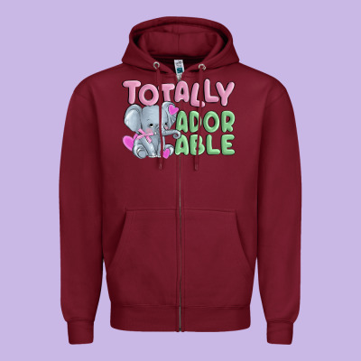 Totally Adorable Zipper Hoodie Designed By Maliassmallbusiness