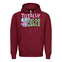 Burgundy totally adorable Zipper Hoodie - MaliasSmallBusiness