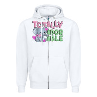 White totally adorable Zipper Hoodie - MaliasSmallBusiness