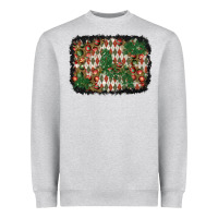 Heather Grey christmas ornament and diamond plaid  background Heavyweight Sweatshirt - BundleAndBundleShop