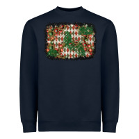 Navy christmas ornament and diamond plaid  background Heavyweight Sweatshirt - BundleAndBundleShop