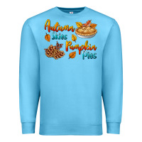 Ocean Blue Autumn Skies Pumpkin Pies Premium Sweatshirt - BundleAndBundleShop