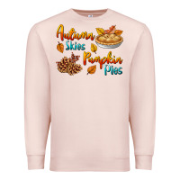 Pale Pink Autumn Skies Pumpkin Pies Premium Sweatshirt - BundleAndBundleShop