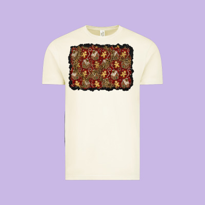 Christmas Gingerbread Man And House Background Vintage Tee Designed By Bundleandbundleshop