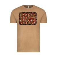 Vintage Camel christmas gingerbread man and house background Vintage Tee - BundleAndBundleShop