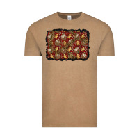 Vintage Coffee christmas gingerbread man and house background Vintage Tee - BundleAndBundleShop