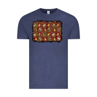 Vintage Denim christmas gingerbread man and house background Vintage Tee - BundleAndBundleShop