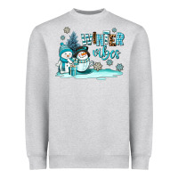 Heather Grey winter vibes Heavyweight Sweatshirt - AdoDesignShop